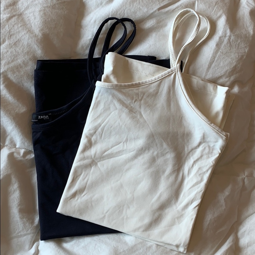 ZARA Set black and white camis